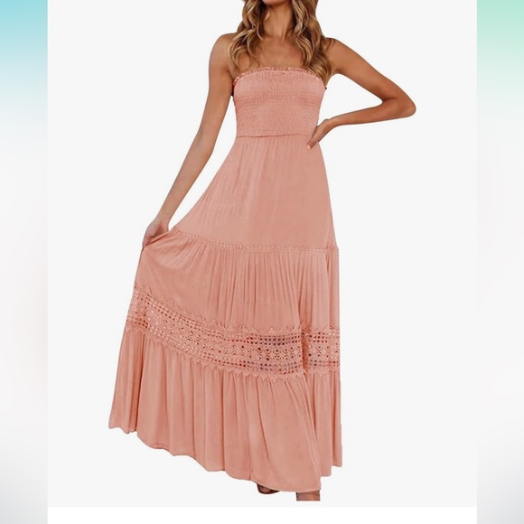 Fashion Nova Dresses & Skirts - Fashion Nova Pink Strapless Ruffled Sundress